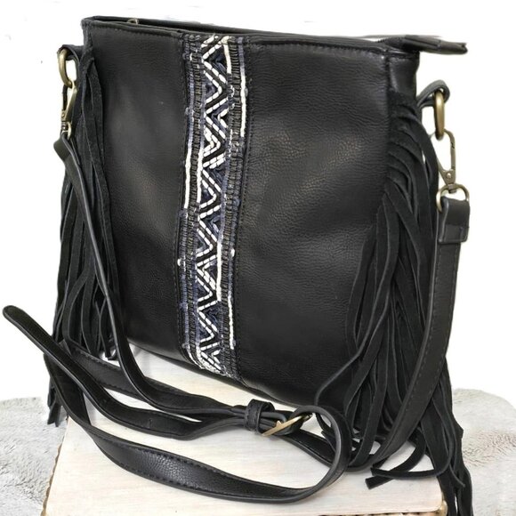 Leather fringe handbag cross body - Picture 6 of 8